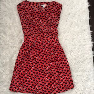 Dress- adorable red with navy hearts